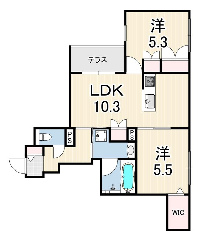 HEBEL MAISON 六甲篠原中町(2LDK/3階)の間取り写真