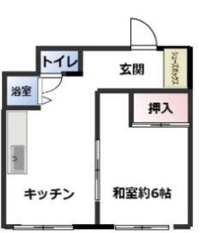 谷田ビル(1DK/4階)の間取り写真