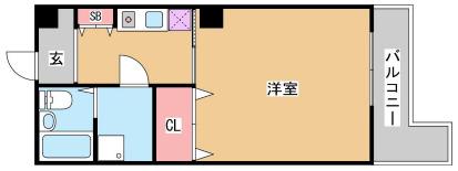 サンパレスとよふく(1K/3階)の間取り写真