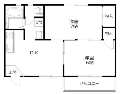 ドリームハイツ(2DK/2階)の間取り写真