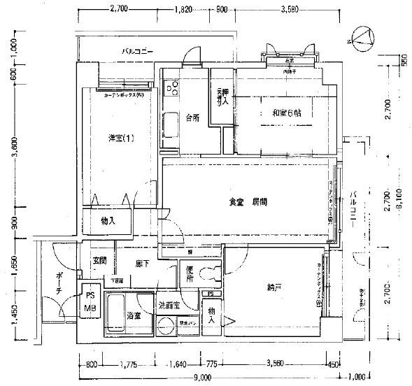 カワベ住吉川338ビル(3LDK/2階)の間取り写真