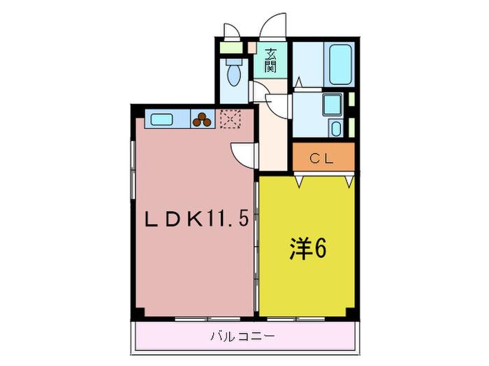 ウェブハウス魚崎(1LDK/3階)の間取り写真