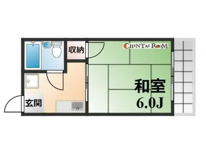 ラ・プリーレ(1K/2階)の間取り写真