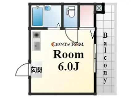 シャレー北野(ワンルーム/1階)の間取り写真