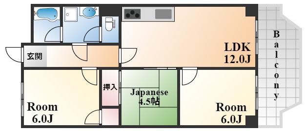 プラザ翠光(3LDK/6階)の間取り写真