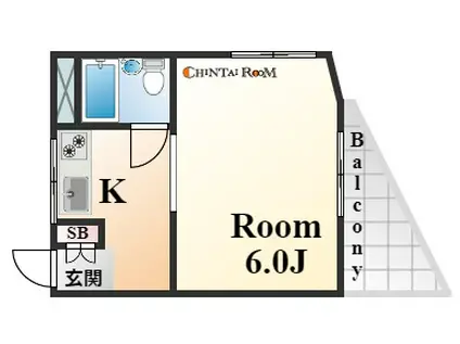 ハイメゾン岡本(1K/3階)の間取り写真