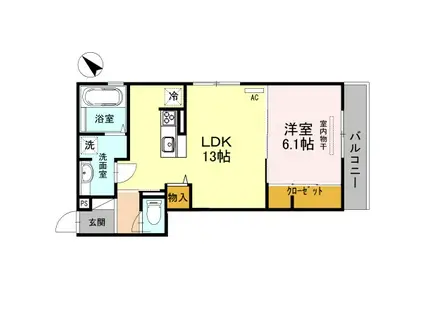 グレイスコート住吉本町(1LDK/2階)の間取り写真