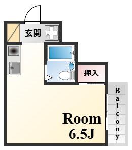 シャルム大石(ワンルーム/4階)の間取り写真