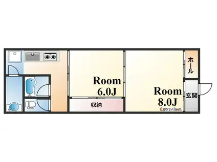 高匠マンション(2K/4階)の間取り写真