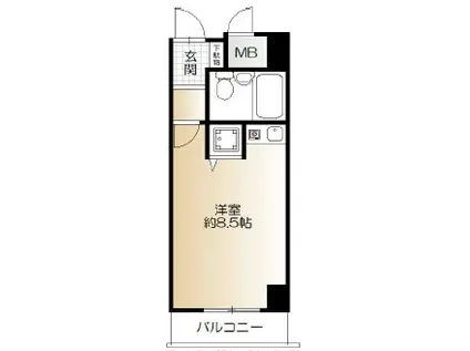 ダイアパレス王子公園(ワンルーム/8階)の間取り写真