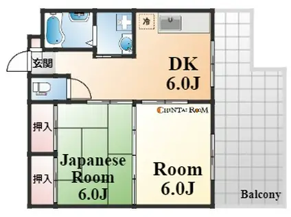 ハイツサンライト(2DK/2階)の間取り写真
