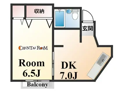 二宮町パークビル(1DK/3階)の間取り写真