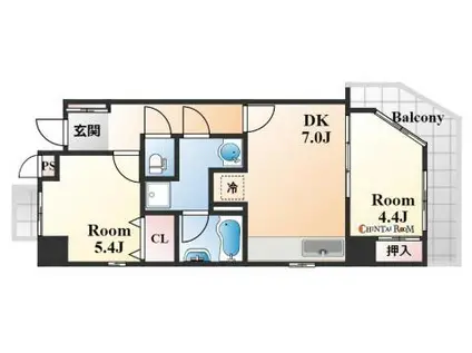 KOBE十一屋(2DK/1階)の間取り写真