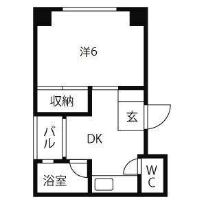 エルパラッツォ新神戸(1DK/7階)の間取り写真