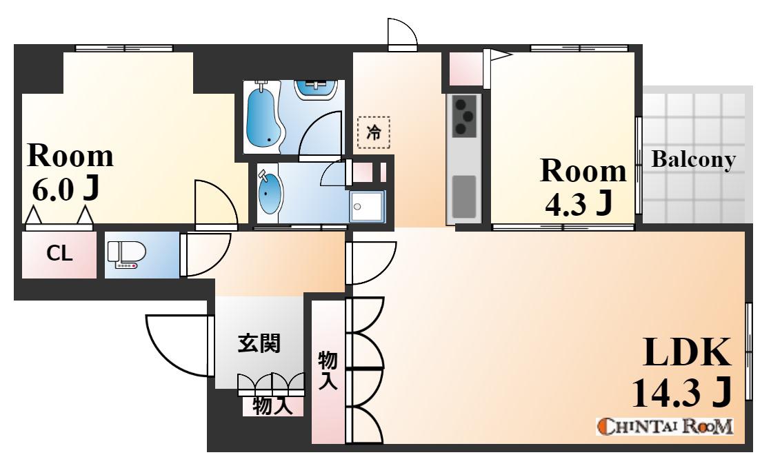 ファスタージュ相楽園(2LDK/3階)の間取り写真