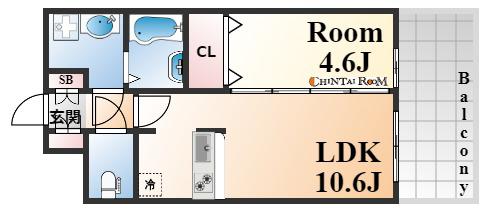 プレサンスKOBEアモーレ(1LDK/11階)の間取り写真