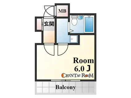 グロスアベニュー(ワンルーム/3階)の間取り写真