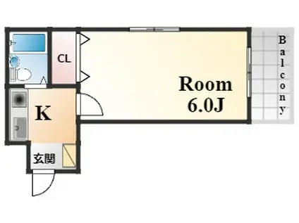 レ・モン(1K/4階)の間取り写真