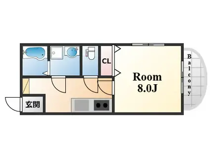 メゾンイクタ(1K/2階)の間取り写真