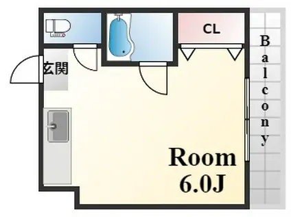 芳地ビル(ワンルーム/4階)の間取り写真