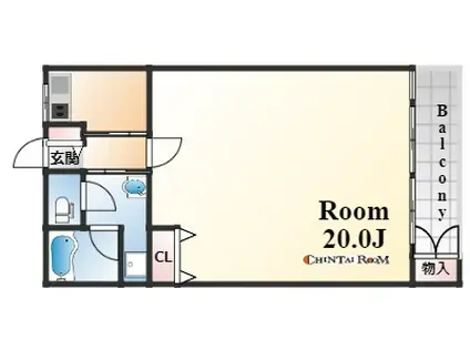 ビバリーヒル(1K/4階)の間取り写真