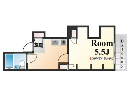 シャトレ春日野道(1K/5階)の間取り写真