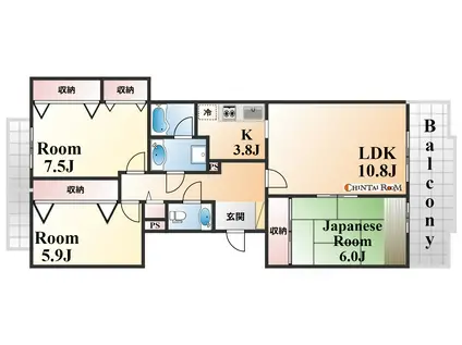シュネルパーク・レジデンス(3LDK/3階)の間取り写真