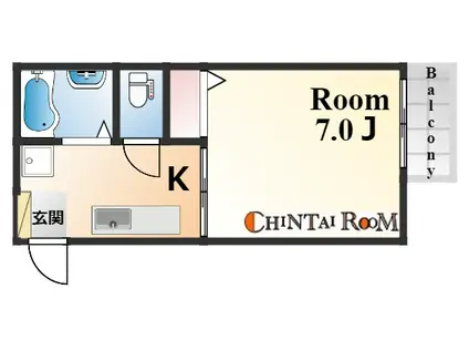 ブロスハイツ住吉本町(1K/2階)の間取り写真