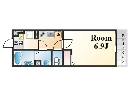 リブリ・FOR DEAREST 灘(1K/2階)の間取り写真