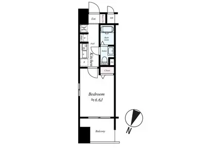 アドバンス三宮Ⅳルシール(1K/2階)の間取り写真