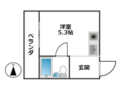 サンシャイン山手(ワンルーム/5階)の間取り写真