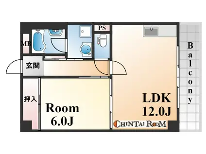 セルフィーユ諏訪山(1LDK/1階)の間取り写真