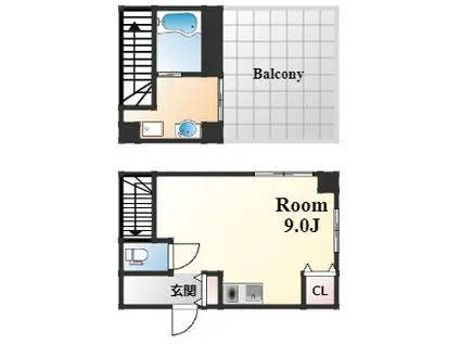 パイン神戸元町(1K/4階)の間取り写真