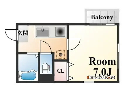 リンデンハイム(1K/2階)の間取り写真