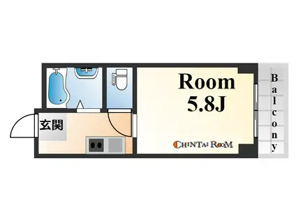 ときわ上筒井レクラン(1K/3階)の間取り写真