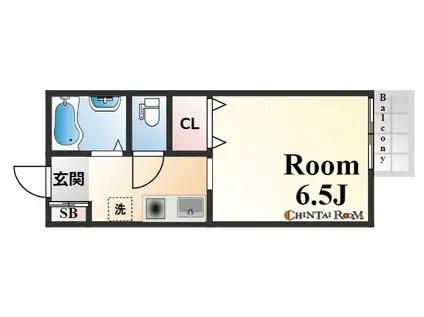 アイズ・ヴィラ岡本(1K/2階)の間取り写真