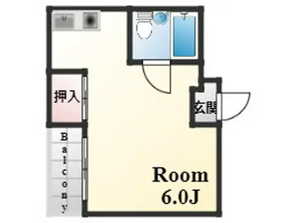 メゾンドユン(ワンルーム/2階)の間取り写真