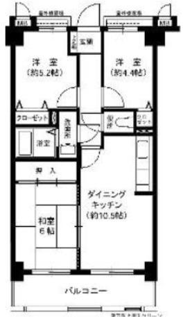 グランドエクセル東灘(3LDK/2階)の間取り写真