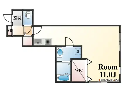イルマーレ壱番館(ワンルーム/2階)の間取り写真