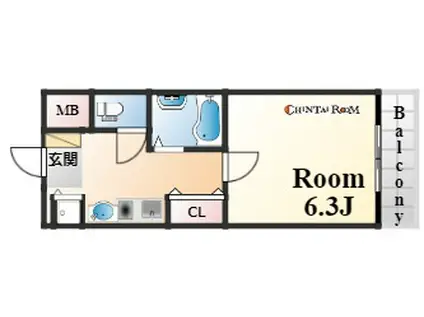 ロイヤルヒル神戸三宮Ⅱ(1K/5階)の間取り写真