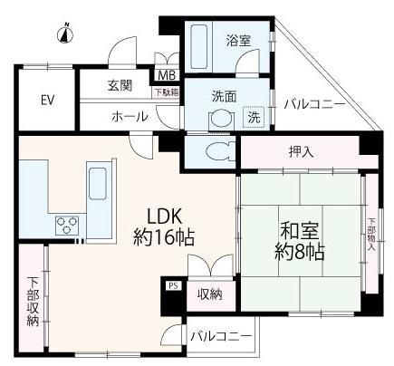 ファミールヒルズ(1LDK/4階)の間取り写真