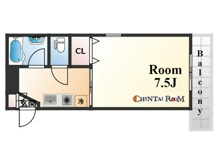 ハイツカナ(1K/3階)の間取り写真