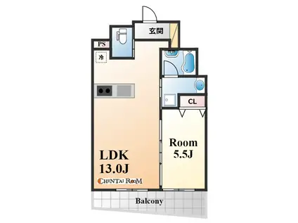 ワコーレ神戸三宮マスターズレジデンス(1LDK/2階)の間取り写真