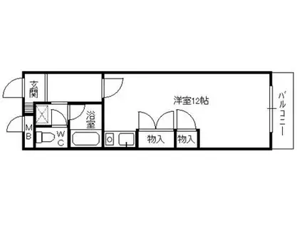 ライフ本山(1K/4階)の間取り写真