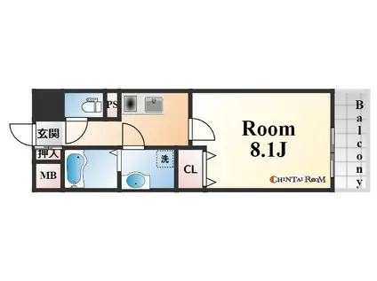 ボンニー元町(1K/4階)の間取り写真