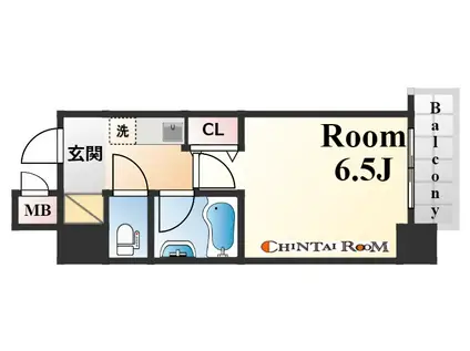 エスリード三宮第3(1K/12階)の間取り写真