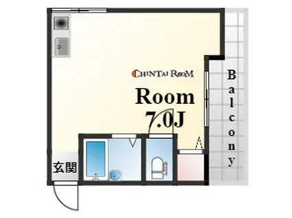 シャレー北野(ワンルーム/2階)の間取り写真