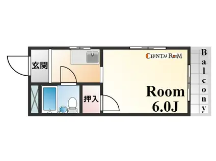 本宮マンション(1K/3階)の間取り写真