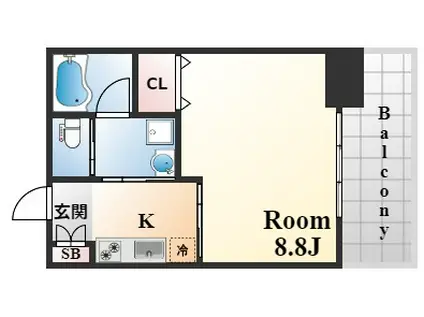 レジディア神戸元町(1K/3階)の間取り写真