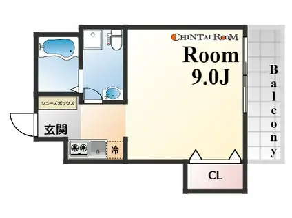 ポルト新神戸(1K/4階)の間取り写真